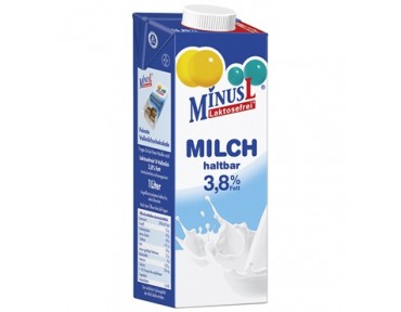 Minus L Lait sans Lactose entier 3,8% pack de 1L 
