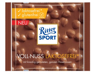 Ritter Sport chocolat au lait sans lactose et noisettes 100g