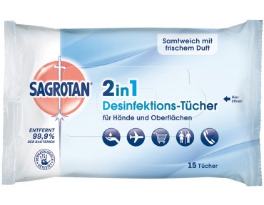 Lingettes désinfectantes 2 en 1 Sagrotan