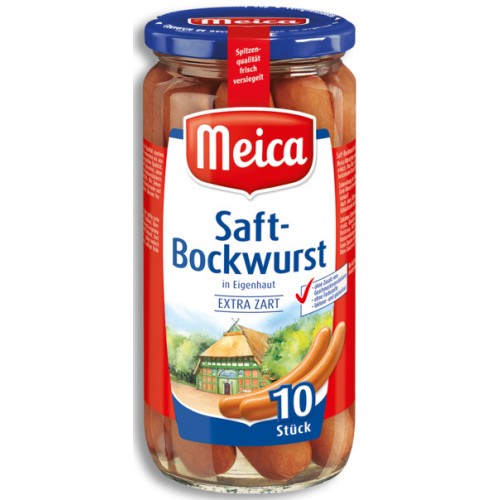 10 saucisses Saft Bockwurst  Meica bocal de 500g 