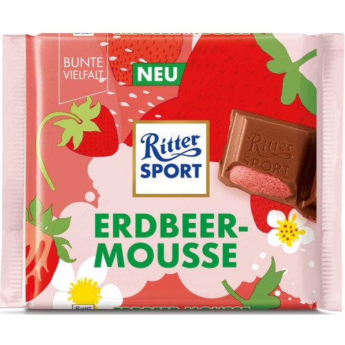 Ritter Sport Erdbeer-Mousse à la fraise 100g - MyGermanMarket.com