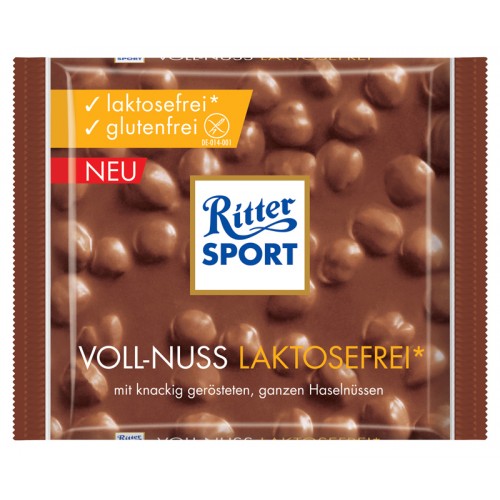 Ritter Sport chocolat au lait sans lactose et noisettes 100g